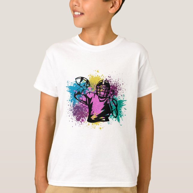 American Football Grungy Colour Splashes T-Shirt (Front)
