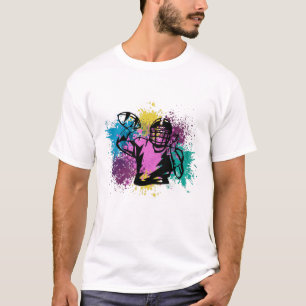American Football Grungy Colour Splashes T-Shirt