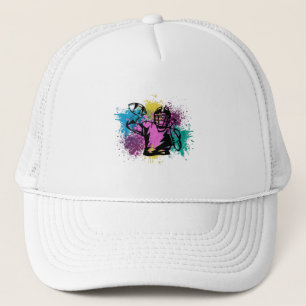 American Football Grungy Colour Splashes Trucker Hat