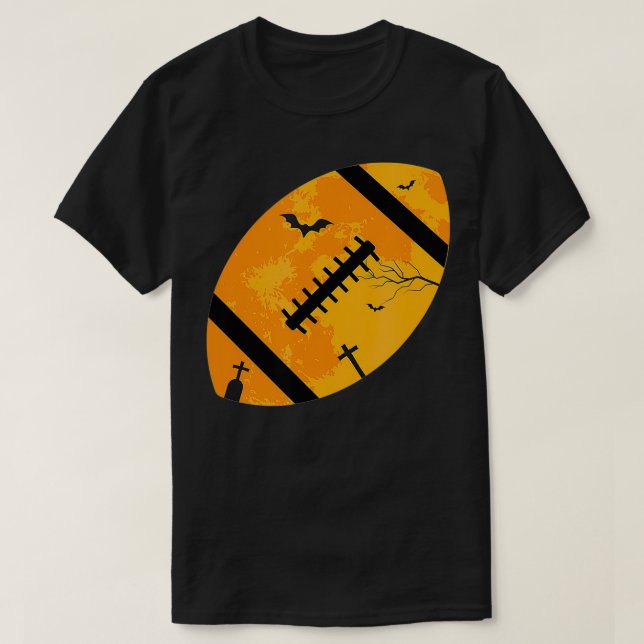 American Football Halloween Costume Gift Moon Bats T-Shirt (Design Front)