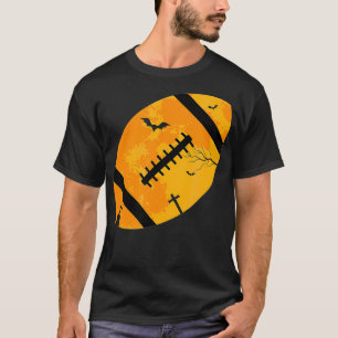 American Football Halloween Costume Gift Moon Bats T-Shirt