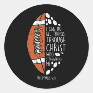 American Football I Can Do Things Bible God Jesus Classic Round Sticker