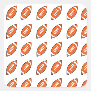 American football illustration pattern square sticker