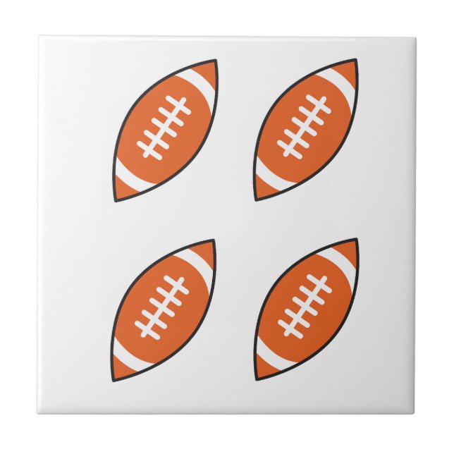 American football illustration pattern throw pillo tile (Front)