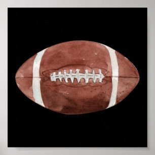 American football in watercolor poster