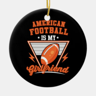 American Football Is My Girlfriend Ceramic Tree Decoration