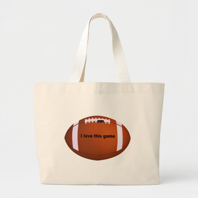 American football large tote bag (Front)