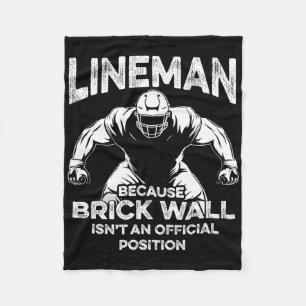 American Football Lineman Brick Wall Funny Quote M Fleece Blanket