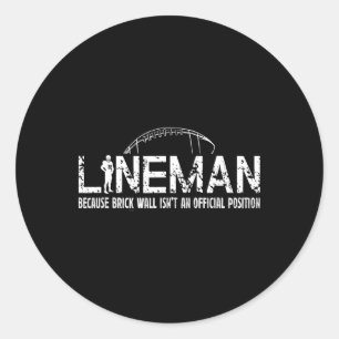 American Football Lineman Classic Round Sticker