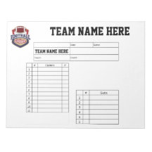 American Football Lineup Cards