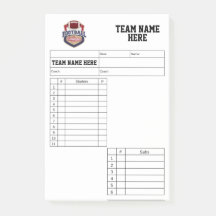 American Football Lineup Cards