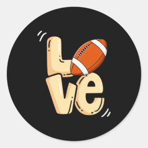 American Football Love Valentines Rugby Srts Pl _1 Classic Round Sticker