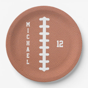 American Football Name Birthday Party Paper Plate