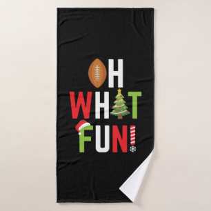 American Football Oh What Fun Holiday Christmas Bath Towel