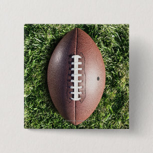 American football on grass 15 cm square badge