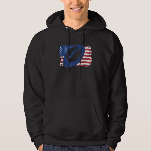 American Football On U.S. Flag_1 Hoodie (Front)