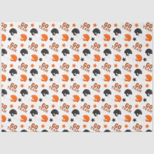 American Football Orange and Black Patterns Tissue Paper