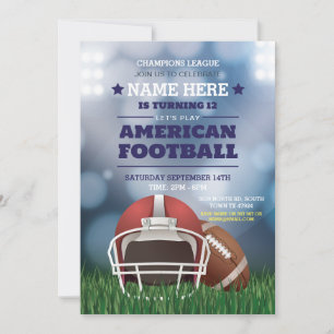 American Football Party Invite Birthday Invitation