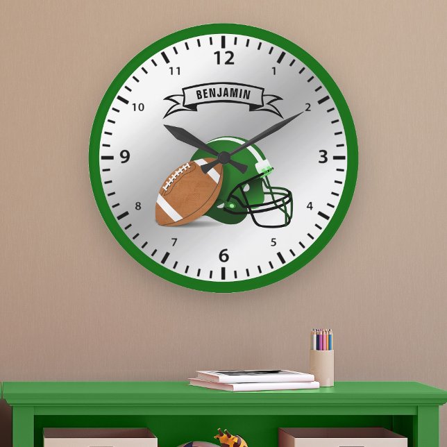 American Football Personalised Name Boys Room Large Clock (Creator Uploaded)
