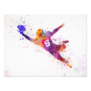 american football player catching ball photo print