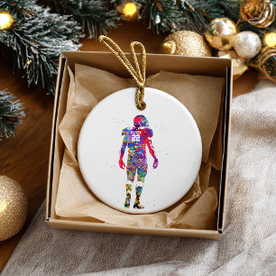 American Football Player Ceramic Tree Decoration