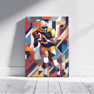 American Football Player Cubism Canvas Print
