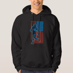 American Football Player Grunge Vintage American F Hoodie