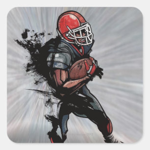 American football player holding football square sticker