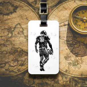 American Football Player Luggage Tag