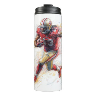 American Football Player Running with Ball Poster  Thermal Tumbler