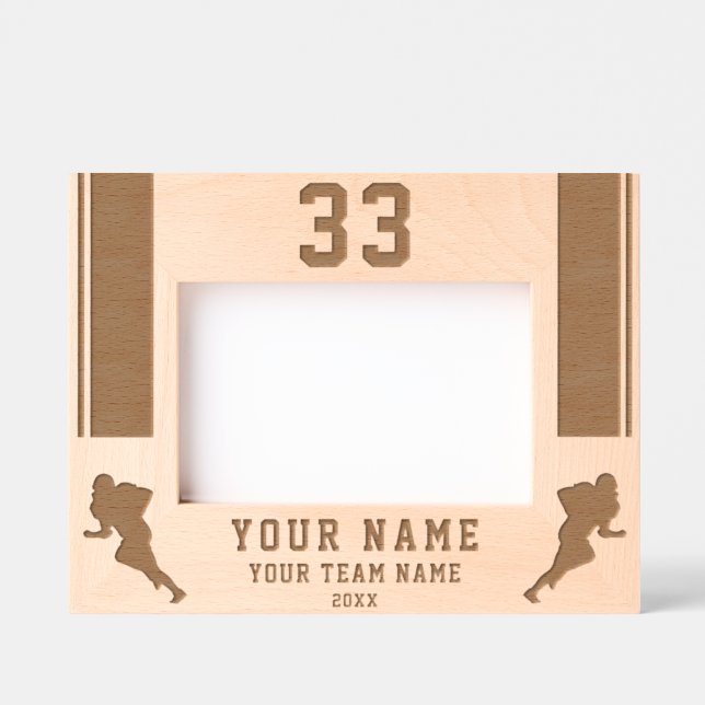 American Football Player Silhouette Sports Etched Frames (Front)