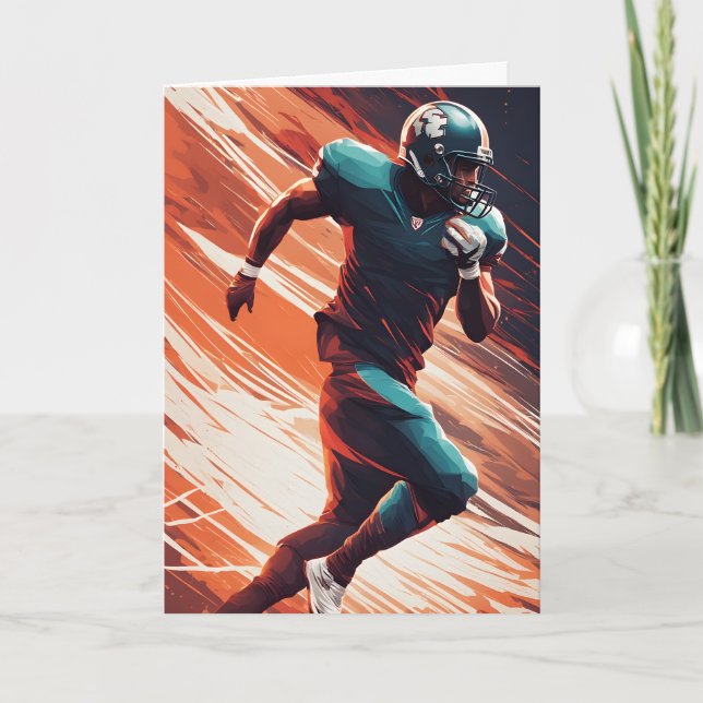 American Football Player Sport Father's Day Card (Front)