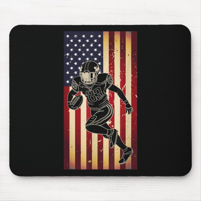 American Football Player Usa Flag Pride Football P Mouse Pad (Front)