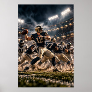 American Football Quarterback – Stadium Action Wal Poster