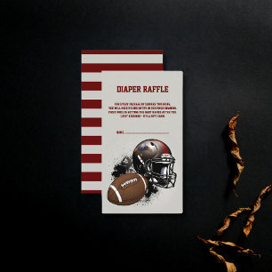 American Football Red & Black Baby Shower Enclosure Card