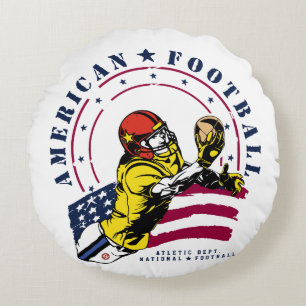 AMERICAN FOOTBALL ROUND CUSHION