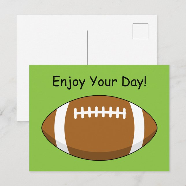 American Football Rugby Ball Personalise Holiday Postcard (Front/Back)