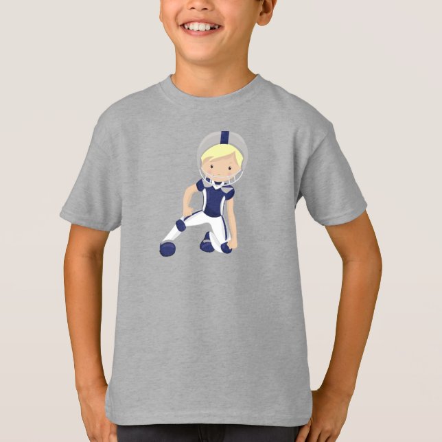 American Football, Rugby, Cute Boy, Blonde Hair T-Shirt (Front)