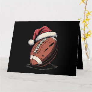 American Football Santa Hat Sports Christmas Xmas Card