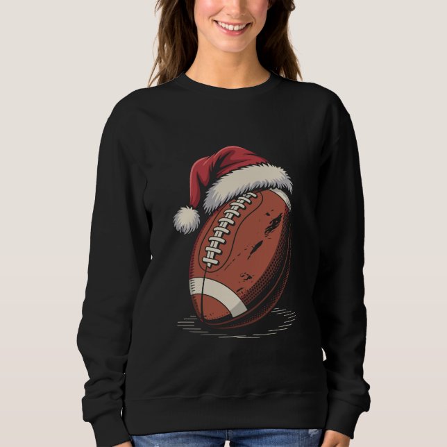 American Football Santa Hat Sports Christmas Xmas  Sweatshirt (Front)