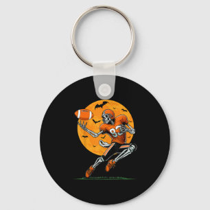 American Football Skeleton Boys Halloween Football Key Ring