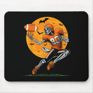 American Football Skeleton Boys Halloween Football Mouse Pad
