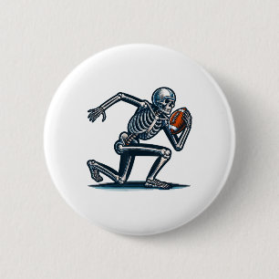 American Football Skeleton Boys Men Football Fan H 6 Cm Round Badge