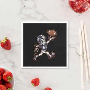 American Football Skeleton Halloween Football  Napkin