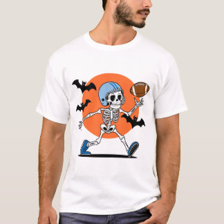 American Football Skeleton Halloween for Men T-Shirt