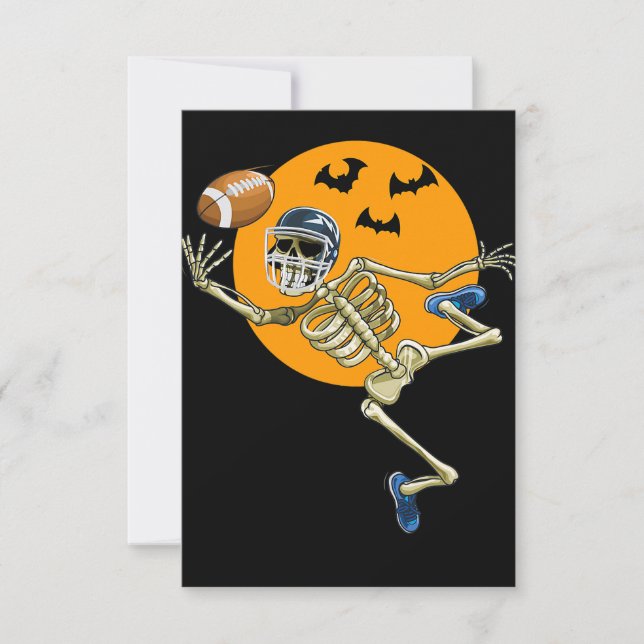 American Football Skeleton Halloween Men Boys Foot Invitation (Front)