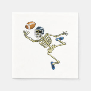 American Football Skeleton Halloween Men Boys Foot Napkin