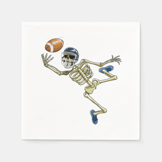 American Football Skeleton Halloween Men Boys Foot Napkin (Front)