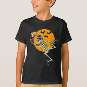 American Football Skeleton Halloween Men Boys Foot T-Shirt