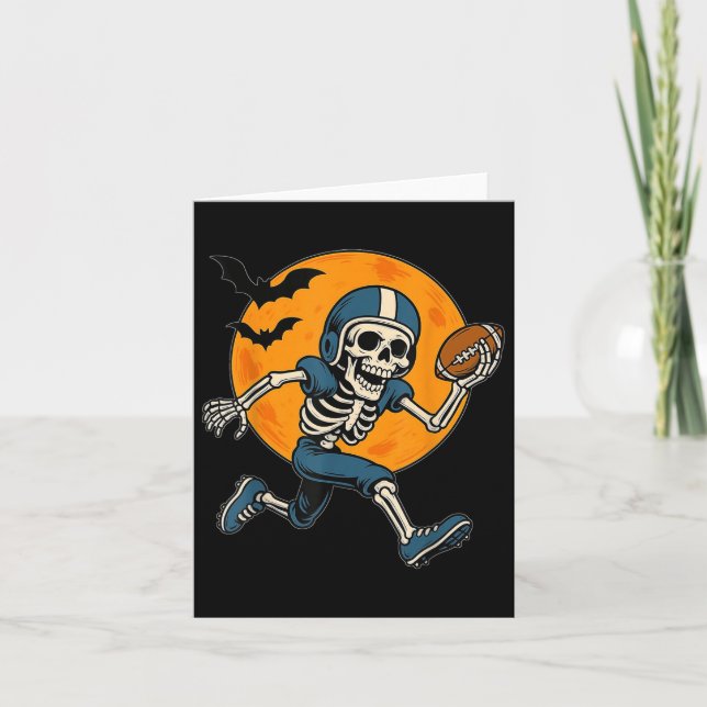 American Football Skeleton Halloween Sport Fantasy Card (Front)